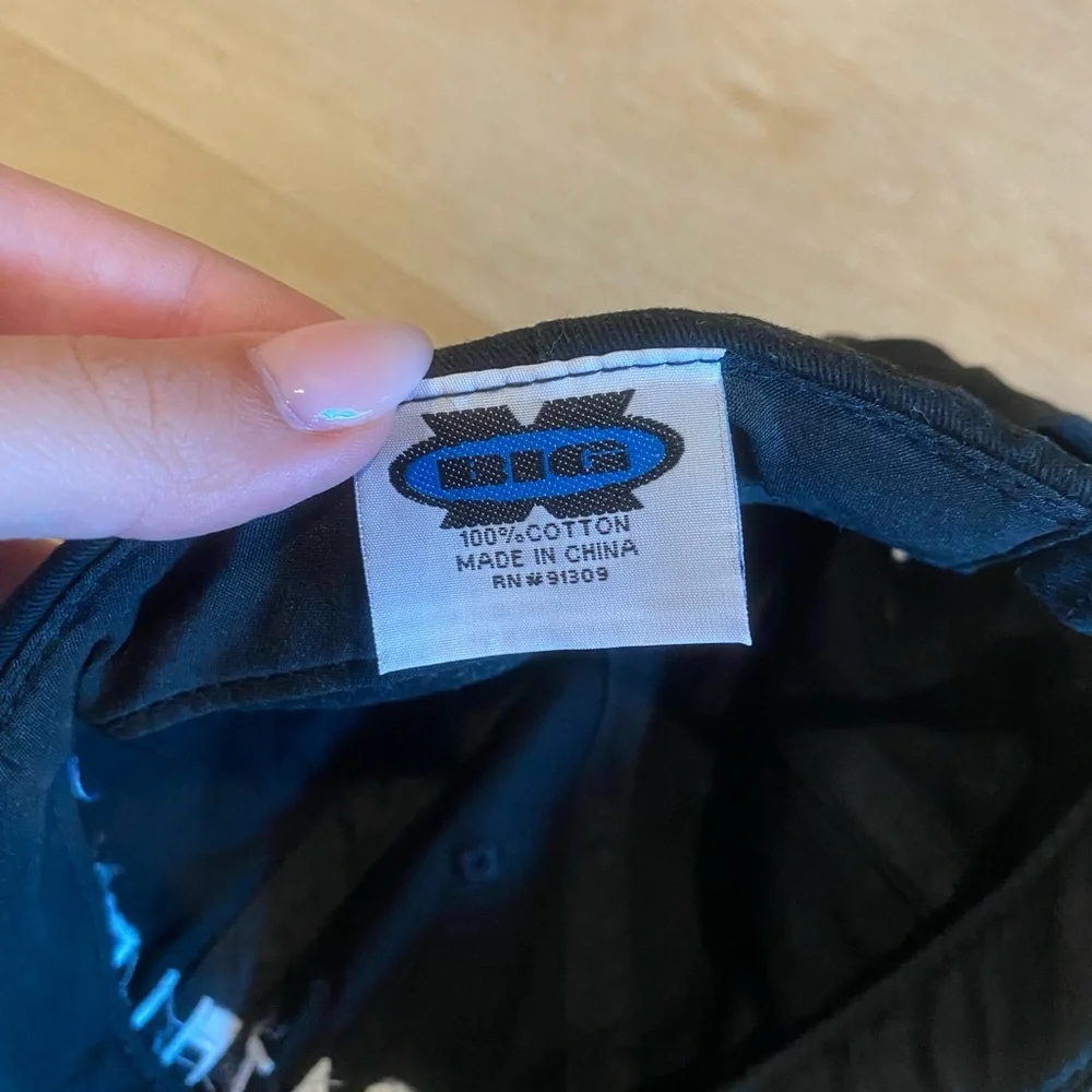 Athleta x Big Black and White cotton embroidered baseball cap OS - Picture 3 of 4